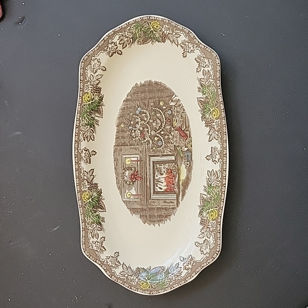 Johnson Bros the Friendly Village Christmas tidbit or bread plate